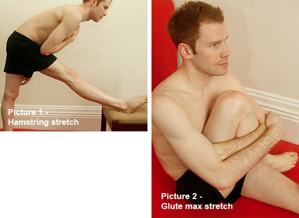 Hamstring stretch and Glute max stretch Hamstring stretch and Glute max stretch
